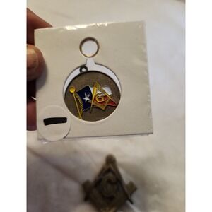 Freemasonry Masonic Key chain or medallion  with Texas Flag Glass Center